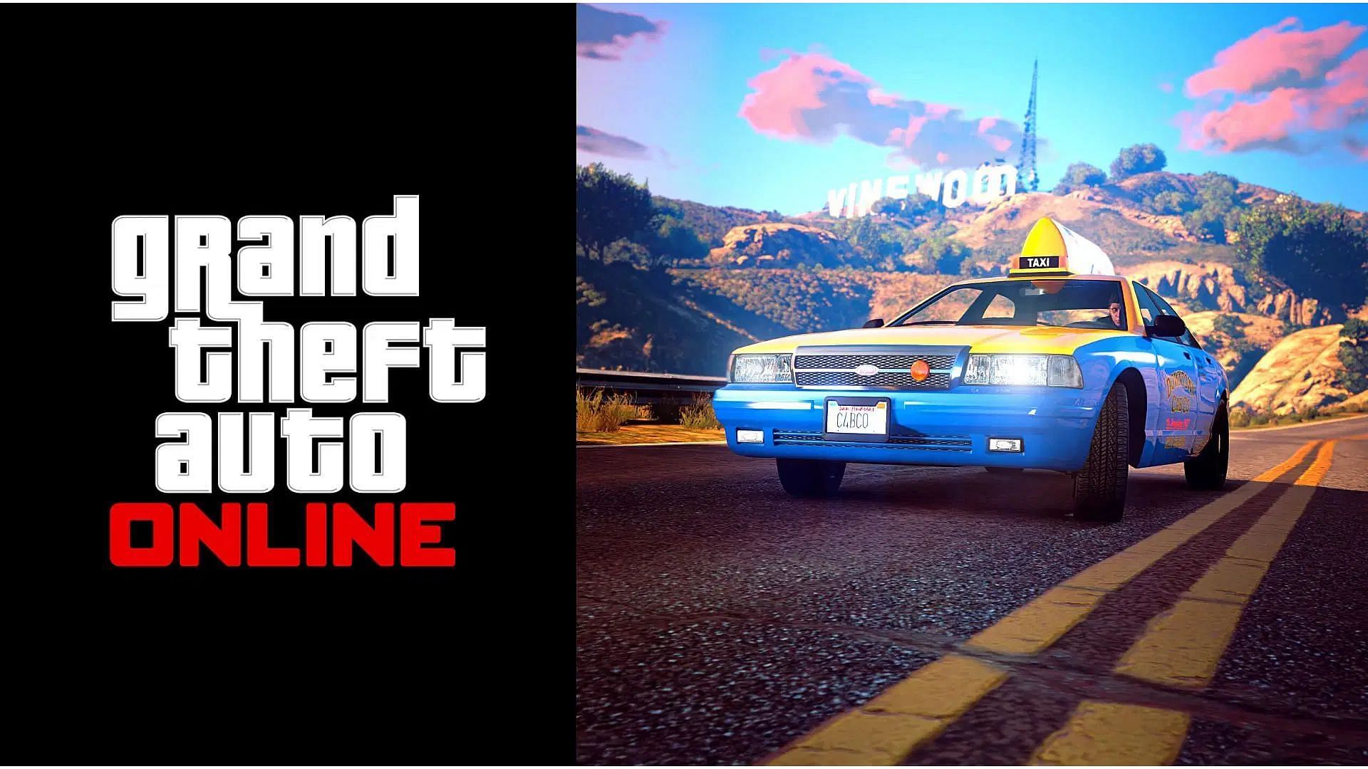 A promotional picture used for GTA Online Taxi Work (Image via Rockstar Games)
